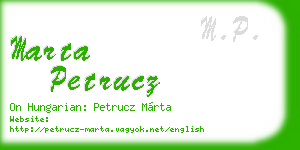marta petrucz business card