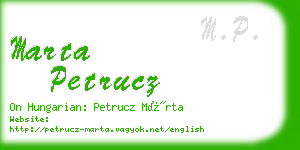 marta petrucz business card